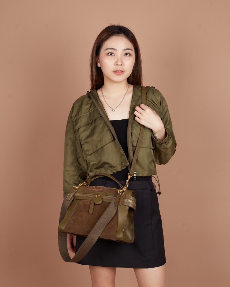 Anonymous Cilla Double Straps 28 Suede Leather No Brand (Tas Kulit)