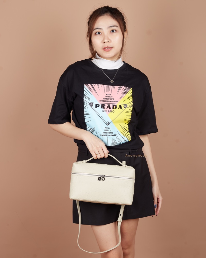 Anonymous Lola Bag L27 Ostrich PHW No Brand (Tas Kulit)