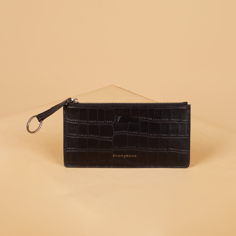 Anonymous Lia Long Flat Card Case Croco No Brand (Dompet Kulit)