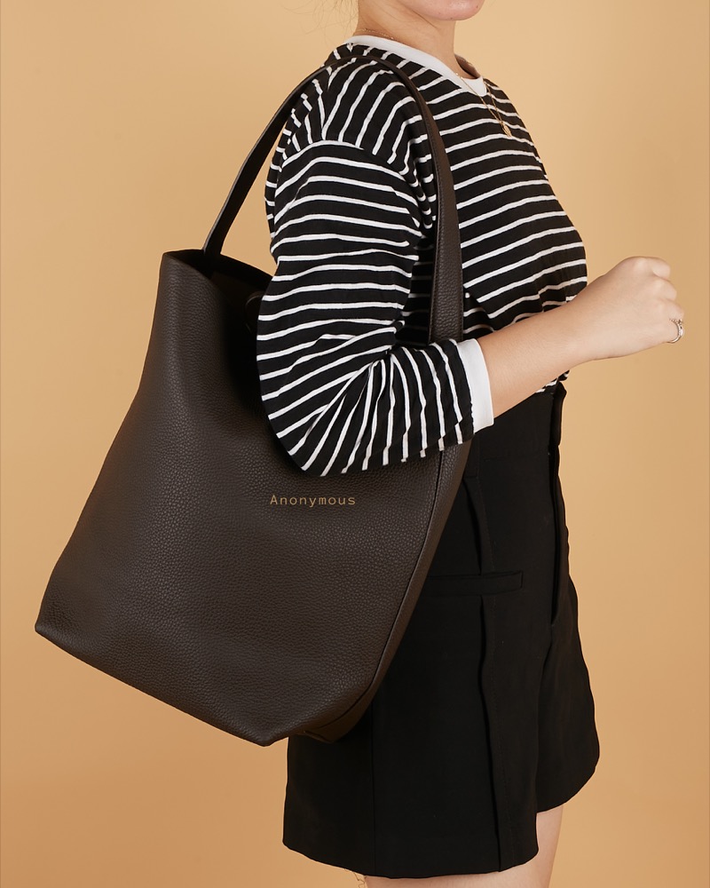 Anonymous Mica Tote Bag Large Grained Leather No Brand (Tas Kulit)