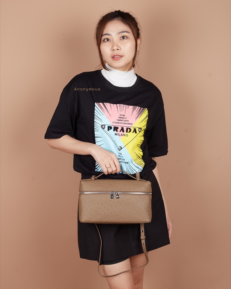 Anonymous Lola Bag L27 Ostrich PHW No Brand (Tas Kulit)