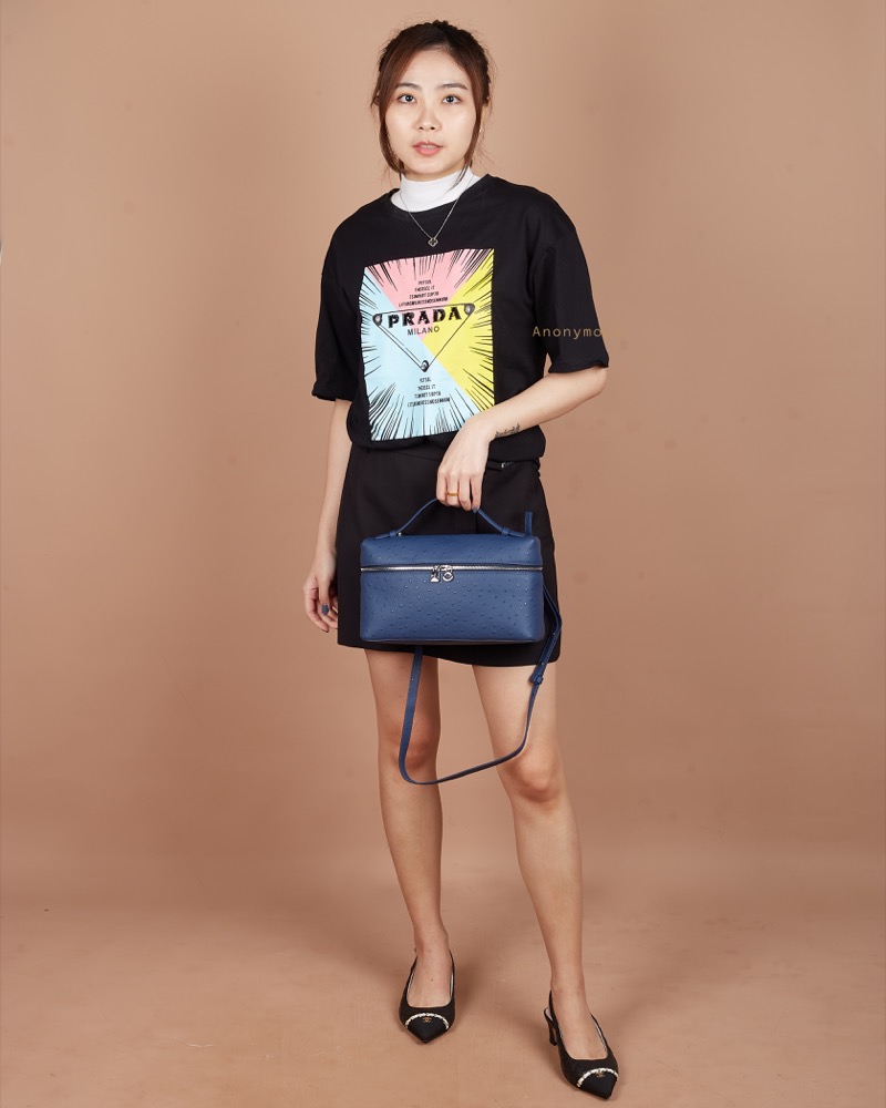 Anonymous Lola Bag L27 Ostrich PHW No Brand (Tas Kulit)