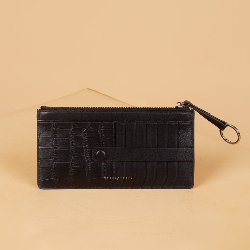 Anonymous Lia Long Flat Card Case Croco No Brand (Dompet Kulit)