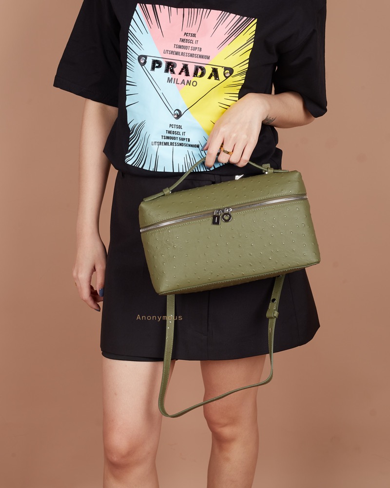 Anonymous Lola Bag L27 Ostrich PHW No Brand (Tas Kulit)