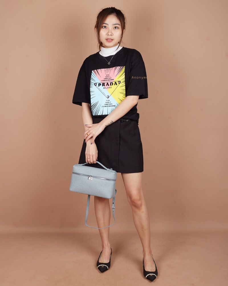 Anonymous Lola Bag L27 Ostrich PHW No Brand (Tas Kulit)