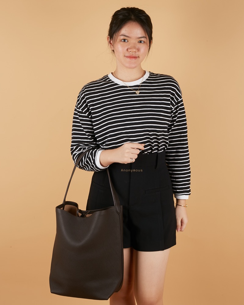 Anonymous Mica Tote Bag Large Grained Leather No Brand (Tas Kulit)